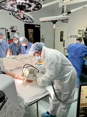 M. Hassan Arbab and team testing the scanner inside an operating room.