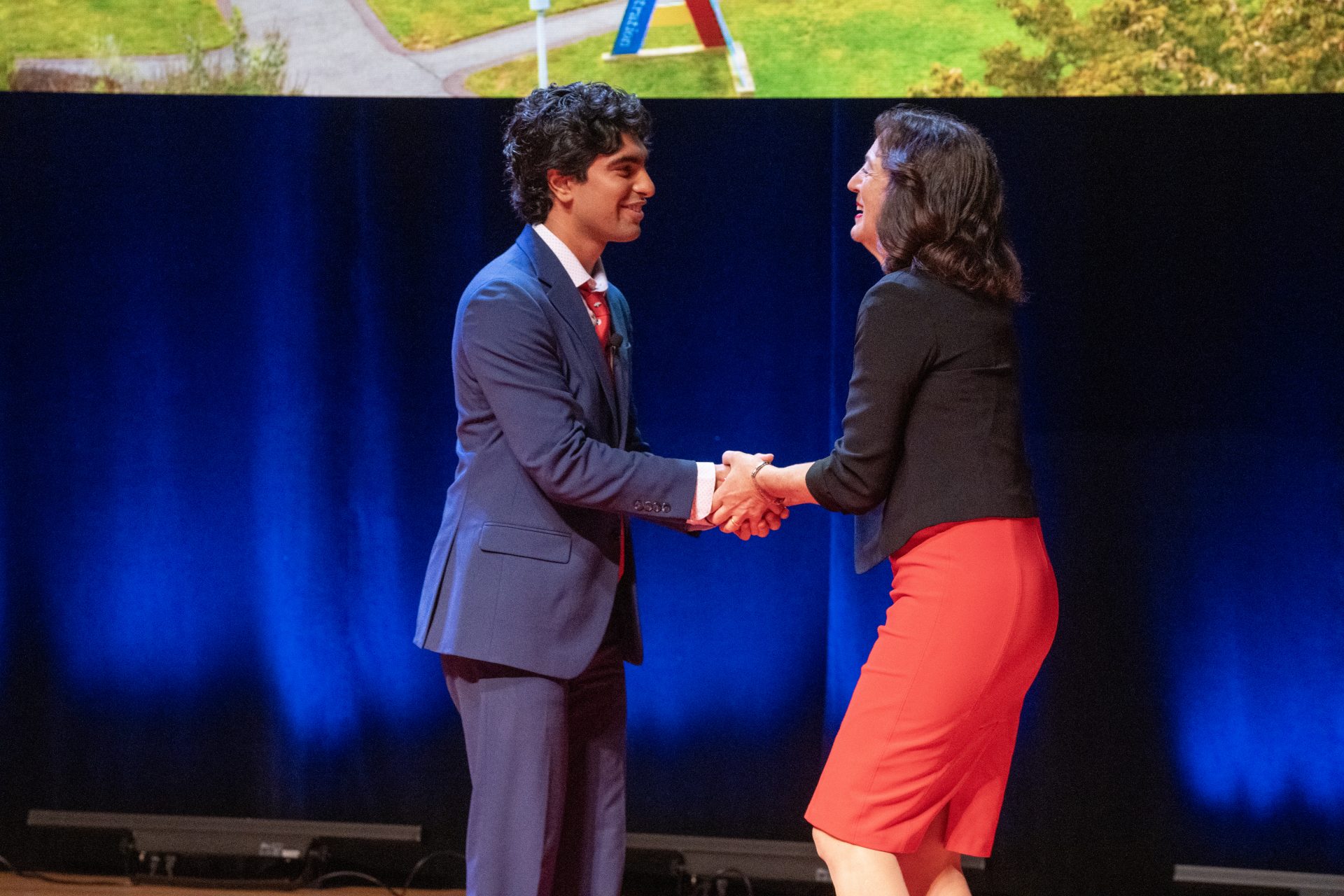 President Goldsmith with Undergraduate Student Government President Russell Erfan