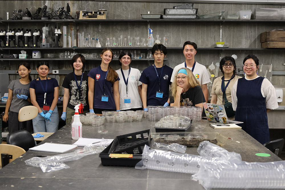A group of students in a workshop