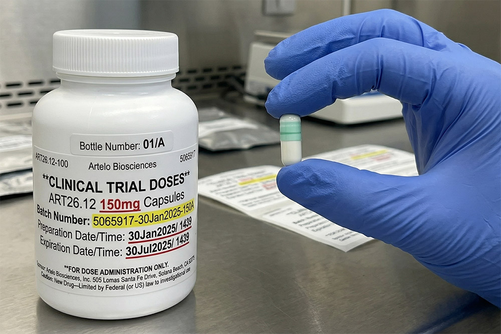 Clinical trial sample bottle of ART26.12.