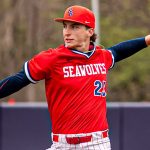 Micah Worley throwing a pitch