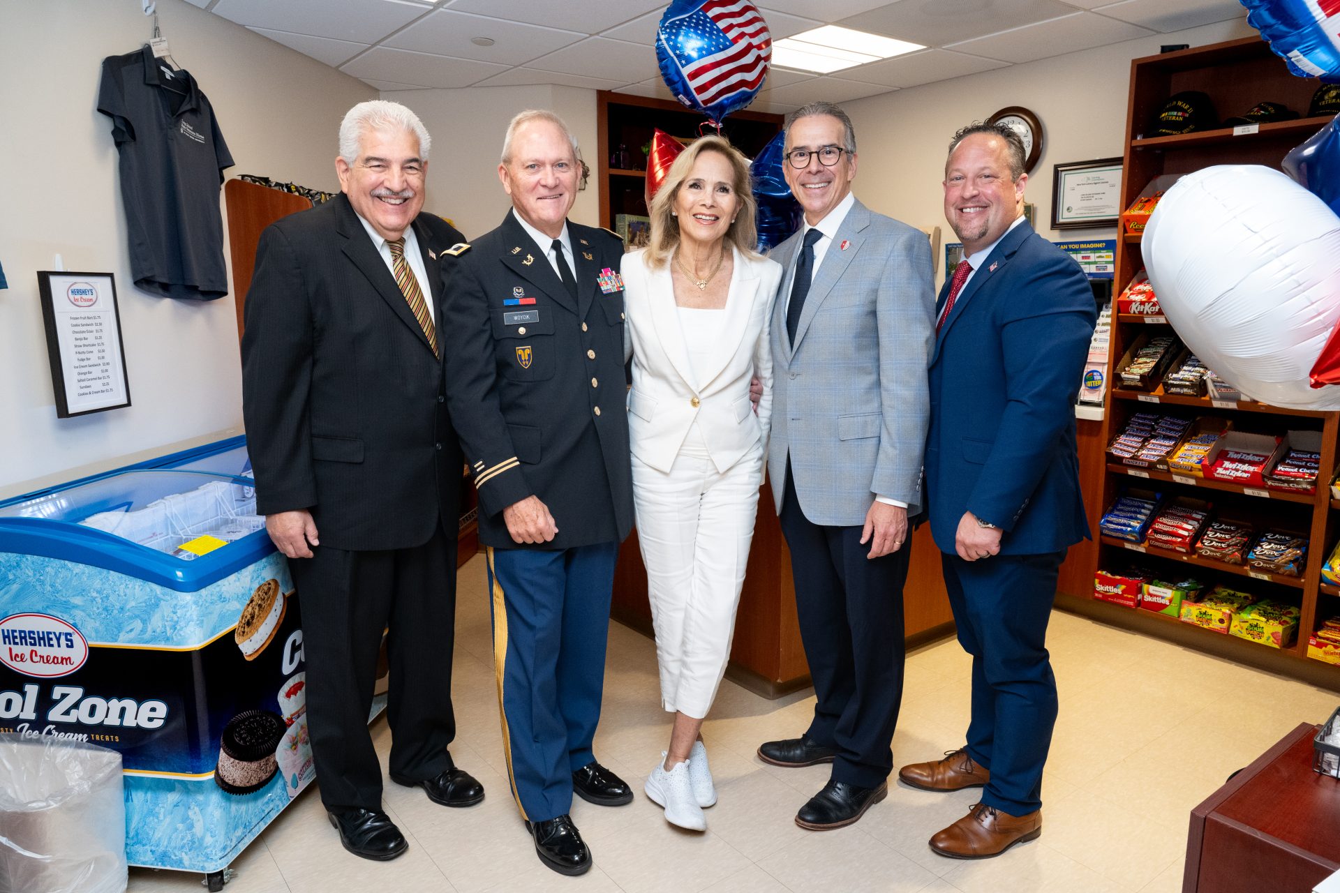 From left to right: LISVH Executive Director Fred Sganga, Carolyn Sanchez Woycik, Col. E. David Woycik Jr. (Ret.), Esq. and LISVH Deputy Executive Director Jonathan Spier.